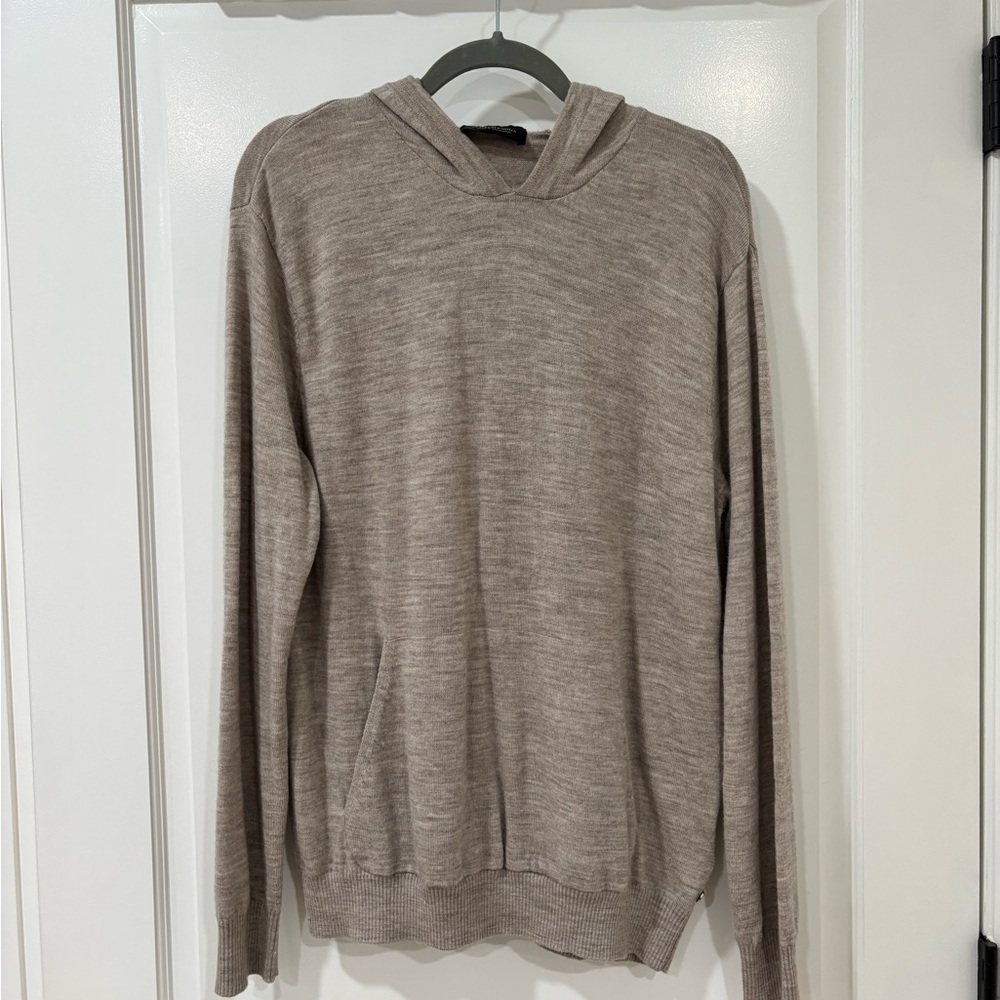 Scotch & Soda Tan Hoodie Sweater Fine Knit